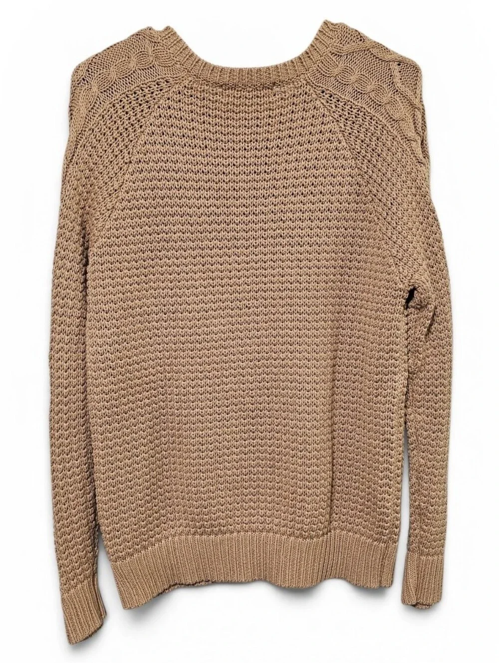 Michael Kors Dark Camel Heavy Knit Sweater Zipper Detail NWT Size XL